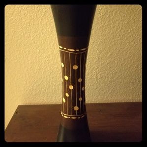 Hand carved African wood vase